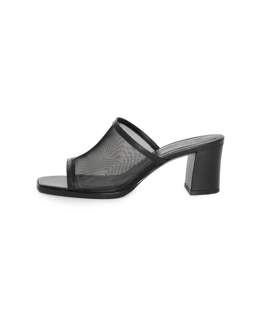 NEW STAUD women's alessandra heels in black mesh